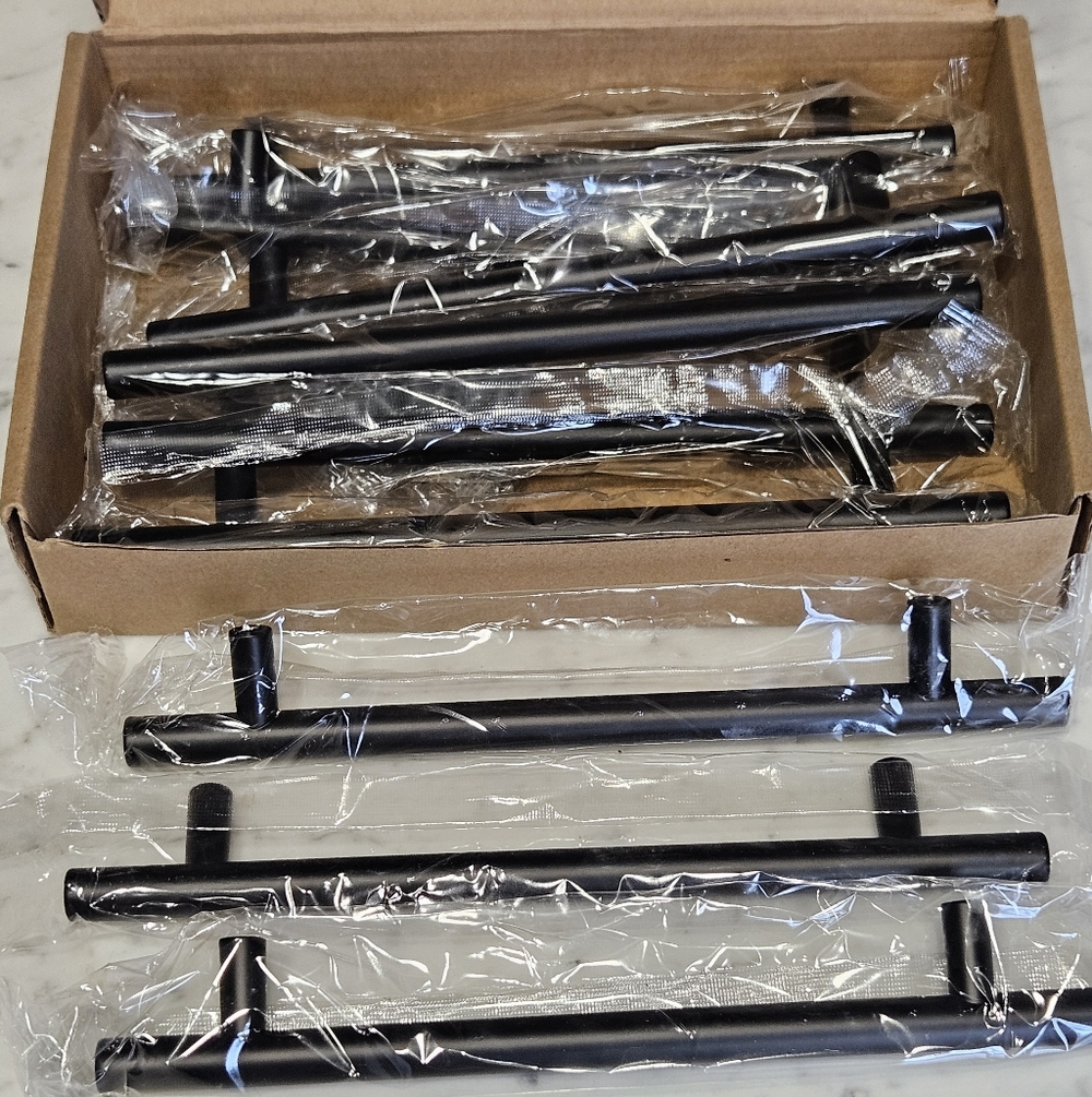 NIB - Set of 9 Black Drawer Pulls - 8 3/4" Long